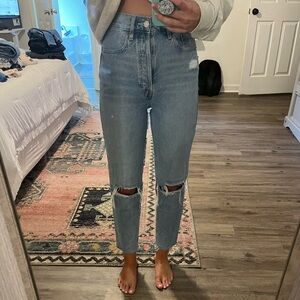 PacSun distressed high rise slim straight jeans